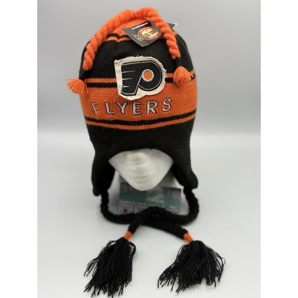 Philadelphia Flyers Winter Hat NHL Beanie Earflap Knit Cap New With Tags